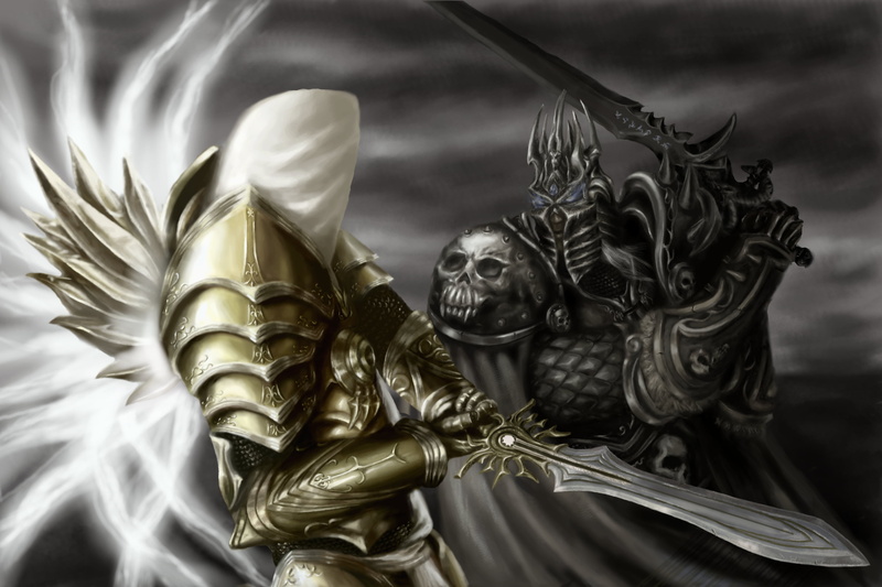 close-up, Archangel of Justice, statue, indoors, sculpture, World of Warcraft, angel, Lich King, figurine, diablo, Heroes of the Storm, representation