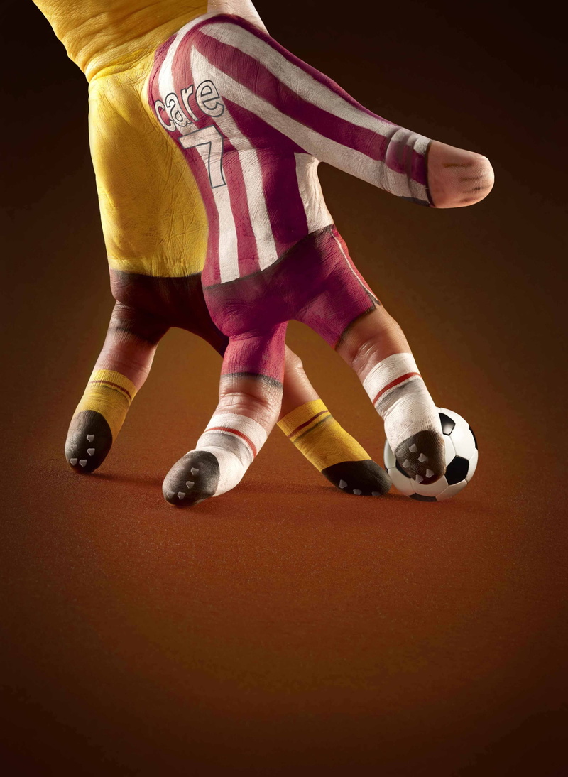 drawing, 4K, soccer, hands, humor