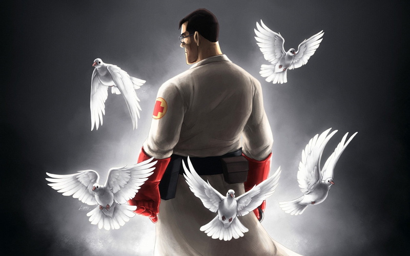 doves, hd, fortress, 1080P, video games, birds, medic, team