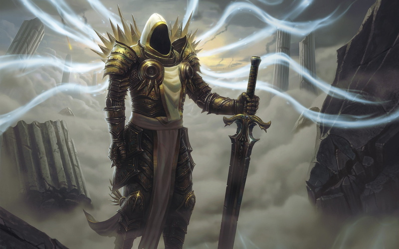games, video, armor, swords, tyrael, angels, wings, art, 2K, fantasy, artwork, diablo