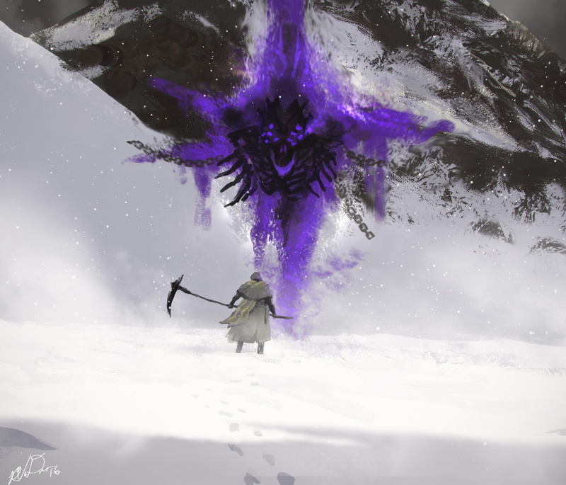 snow, creature, sickle, 1080P, fantasy art, digital art