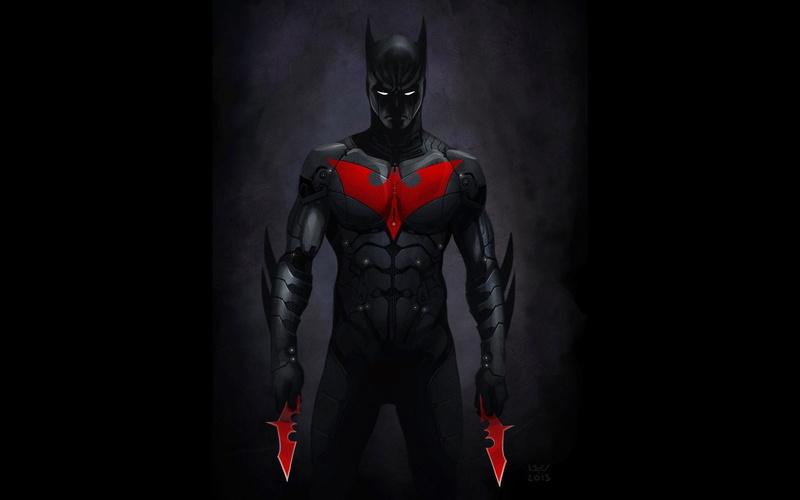 suit, shuriken, dark, 1080P, comics, emblem, batman, black, men, red, weapons