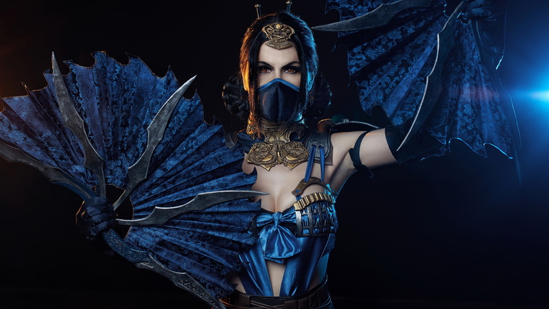 girl, cosplay, mask, 2K, shuriken