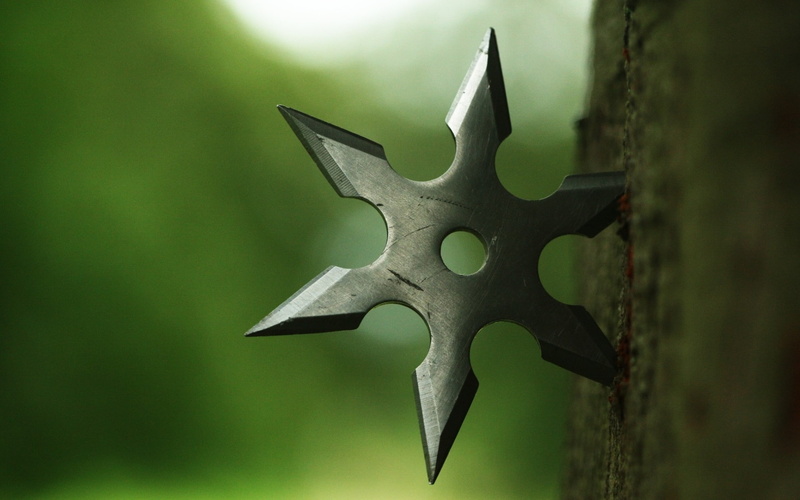 Depth Of Field, macro, closeup, 1080P, nature, wood, shuriken, Metal, weapon