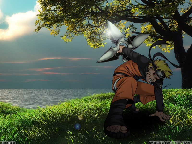 720P, fuuma, Naruto, art, hd, anime, shuriken