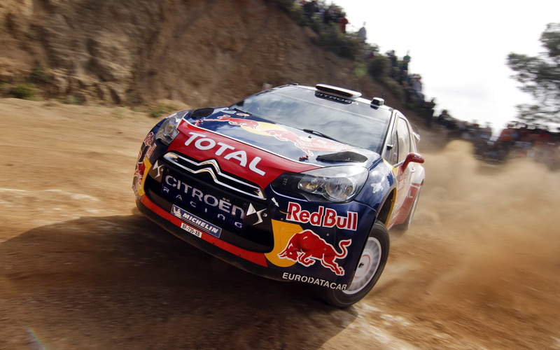 machinery, sports Car, catalonia, Sebastien Loeb, action, transportation, blue, extreme Sports, trophy, power, winning, driving, WRC, skid, barcelona - Spain
