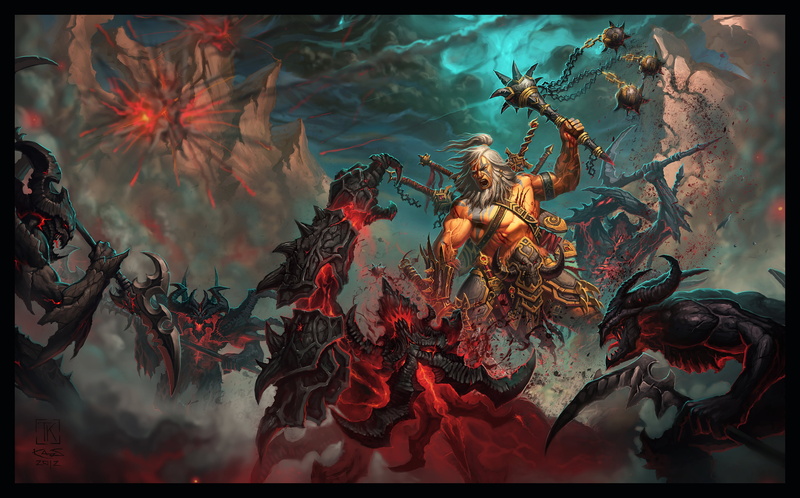 no people, vertebrate, blizzard, Diablo 3: Reaper of Souls, group of animals, barbarian, animal wildlife, darkness, diablo 3, battle, rpg, large group of animals