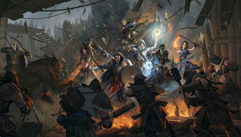 Octavia (Pathfinder), Regongar, video game art, Tristian, video games, Barbarian, Amiri, digital art, fighting, 1080P, artwork, Pathfinder, Pathfinder