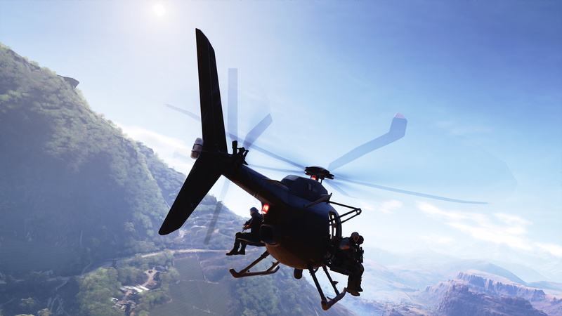 mid-air, propeller, air vehicle, sky, airplane, Tom Clancys Ghost Recon, 4K, transportation, snow, aircraft wing, day, snowcapped mountain, Ghost Recon Wildlands