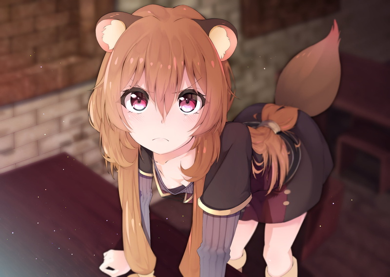 Pink Eyes, Anime, Animal Ears, 1080P, Brown Hair, Tail, The Rising of the Shield Hero, Raphtalia (The Rising of the Shield Hero)