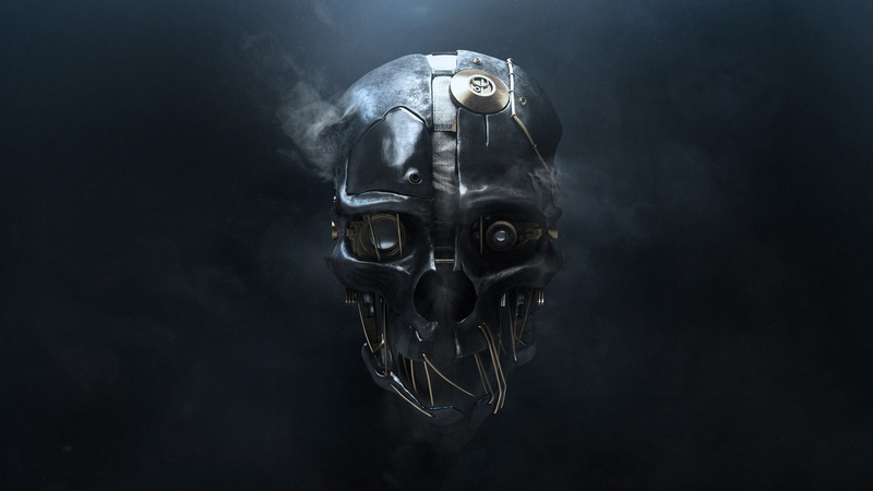 mask - disguise, studio shot, digital composite, emotion, mask, skull simple background 3d metal wires smoke technology dishonored video games corvo attano