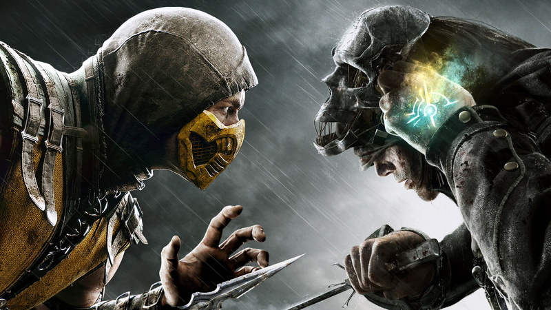 video games, scorpion, mortal, kombat, dishonored, 1080P, rain, hd