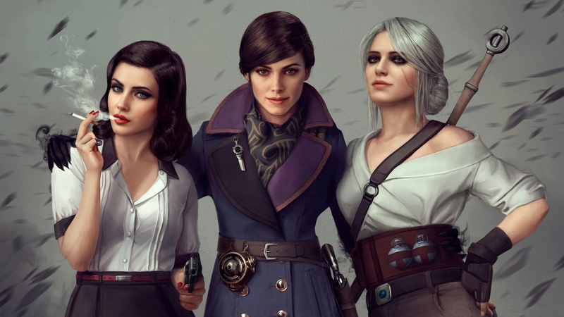 Ciri (The Witcher), Video Game, Elizabeth (Bioshock Infinite), The Witcher 3: Wild Hunt, Emily Kaldwin, 2K, Crossover, Dishonored, Bioshock Infinite