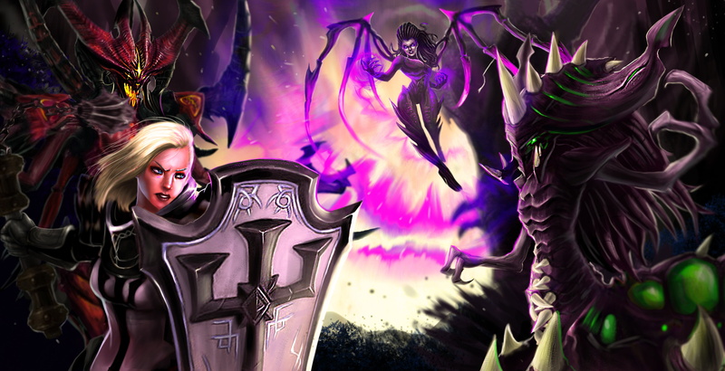 Zagara, Lord of Terror, Heroes of the Storm, Johanna, Crusader of Zakarum, starcraft, sarah kerrigan, Diablo, 4K, Broodmother of the Swarm, crusader