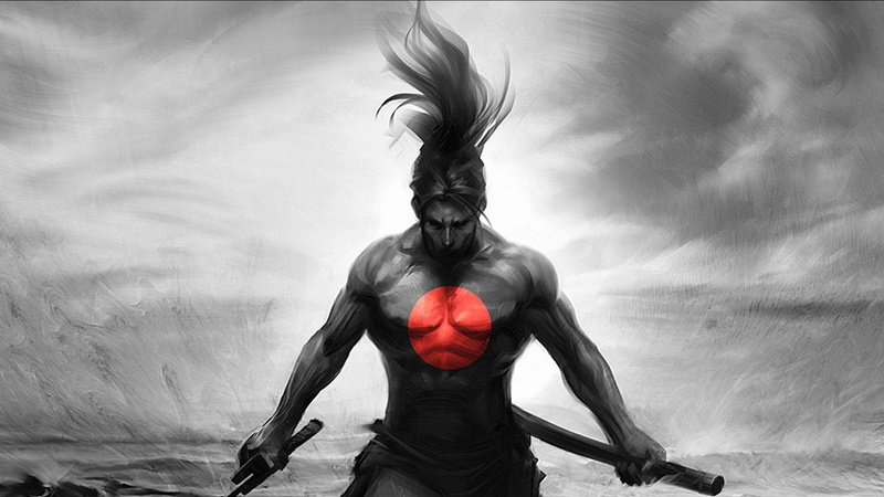 smoke - physical structure, portrait, creativity, adult, black Color, anger, one Person, women, character, Samurai, aggression, digital composite, Warrior