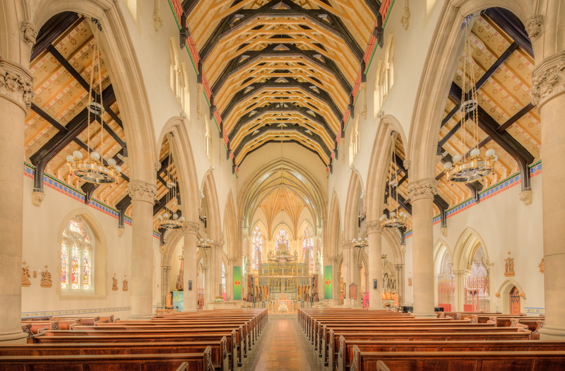 digital, ornate, built structure, chair, architectural column, in a row, arch, belief, landmark, pew, travel destinations, inside, 8k, 8K, interior design