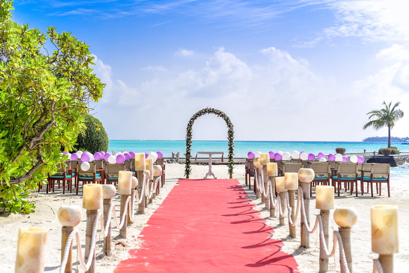 lanterns, set, plant, chair, sky, tropical, vacations, travel, water, seat, sea, the way forward, diminishing perspective, summer, architecture, wedding arch