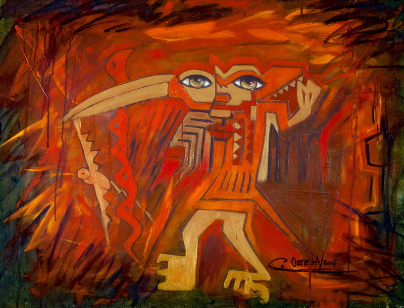 2K, red, human representation, religion, mural, backgrounds, ecuador, pattern, paint, male likeness, art, craft, wall - building feature, architecture