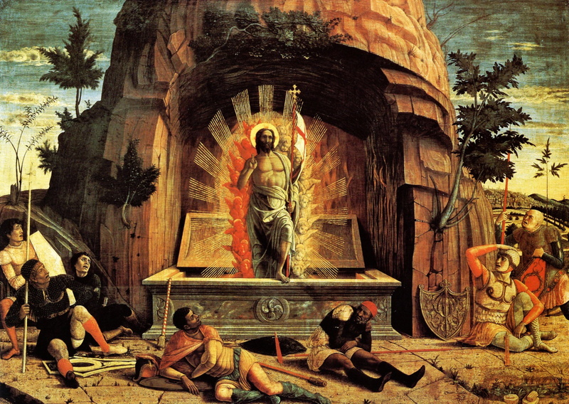 Oil on Wood, Towers, The Réssurection, Andrea Mantegna, 1459, 1080P, museum of Fine Arts