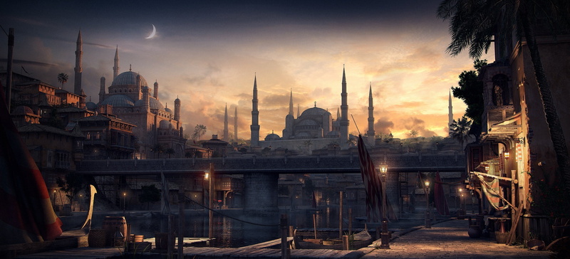 Fantasy, Bridge, City, 2K, Building, Constantinople, Mosque