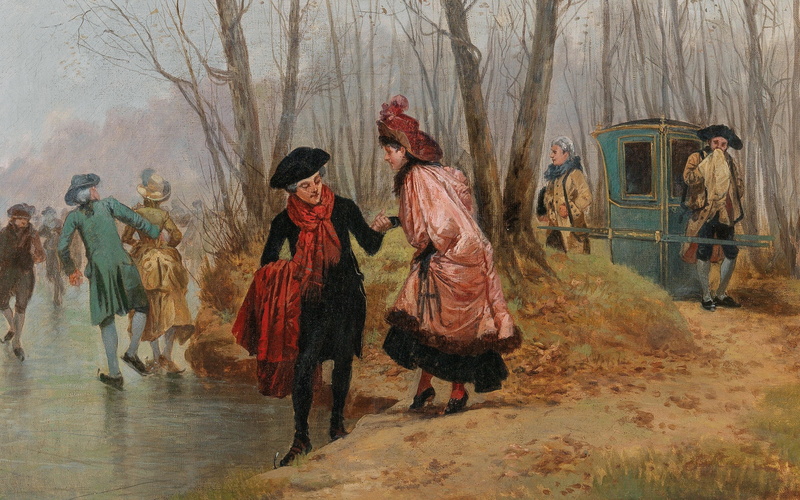 oil on canvas, The first attempt, Henri Saint Mary, Henri Saint-Meuris, French painter, A First Attempt, 4K