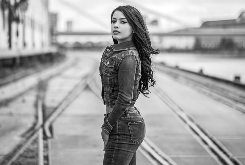 young women, young adult, women, jean jacket, rail transportation, denim, casual clothing, focus on foreground, leisure activity, lifestyles, Dean Kaymak