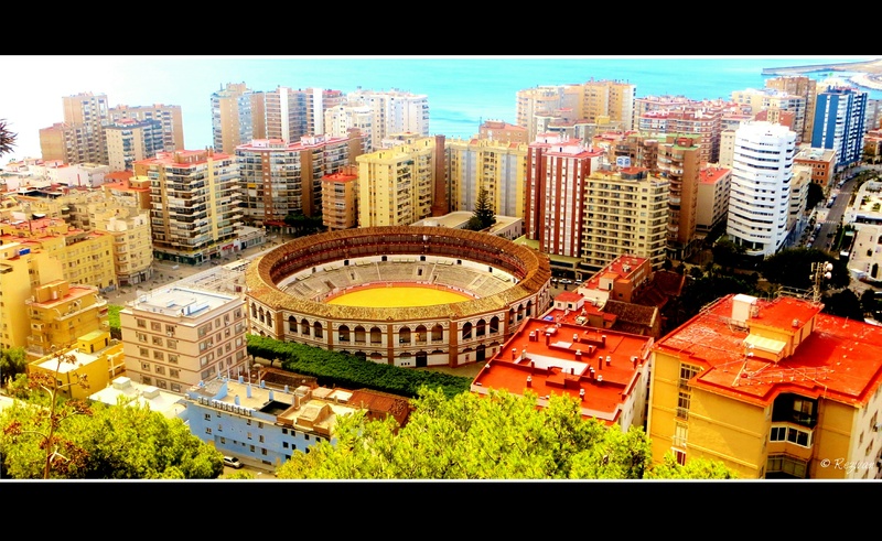 malaga, no people, stadium, spain, auto post production filter, bull fighting, mediterranean, city, architecture, cityscape, colors, spanish, transfer print
