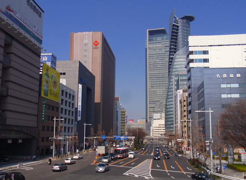 building exterior, summer, architecture, skyscraper, outside, symbol, cities, financial district, Japan, building, office, modern, Nagoya City, people
