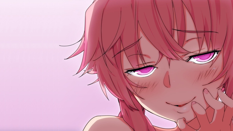 1080P, Gasai Yuno, anime, Mirai Nikki, yandere, anime girls