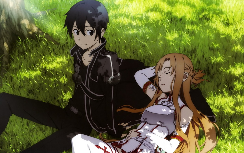  Asuna Yuuki, character, Kirito (Sword Art Online), two, Sword Art Online, 1080P, anime