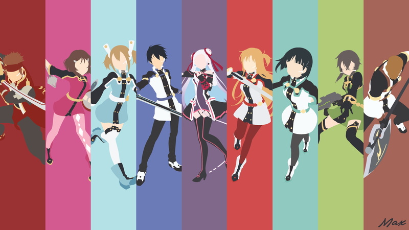 Kirito (Sword Art Online), Agil (Sword Art Online), Asuna Yuuki, Silica (Sword Art Online), Suguha Kirigaya, Rika Shinozaki, Yuna (Sword Art Online), Sinon (Sword Art Online)