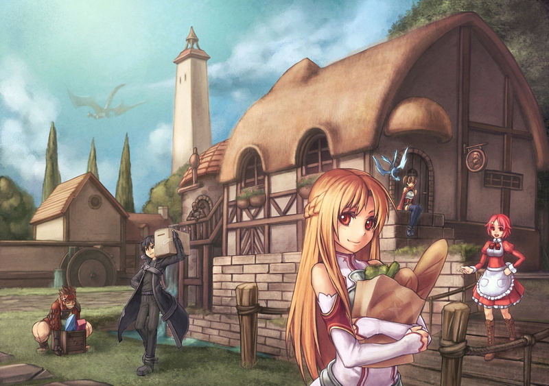 Silica (Sword Art Online), Lisbeth (Sword Art Online), Asuna Yuuki, Sword Art Online, Kirito (Sword Art Online), Agil (Sword Art Online), 1080P, Klein