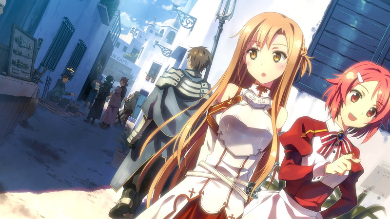 Sword Art Online, Shinozaki Rika, brunette, Yuuki Asuna, long hair, anime, redhead, 1080P, anime girls