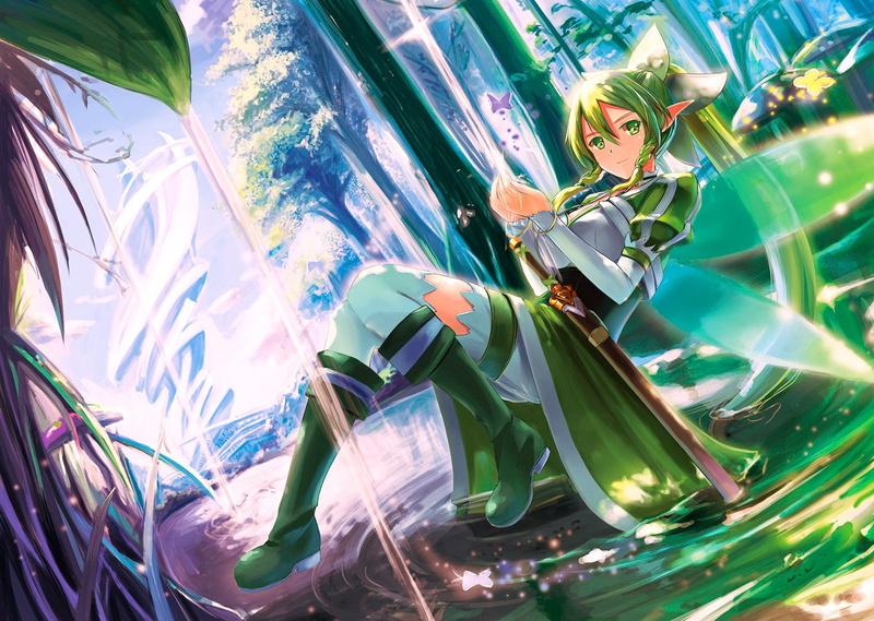 Kirigaya Suguha, artwork, anime, 720P, Sword Art Online, anime girls