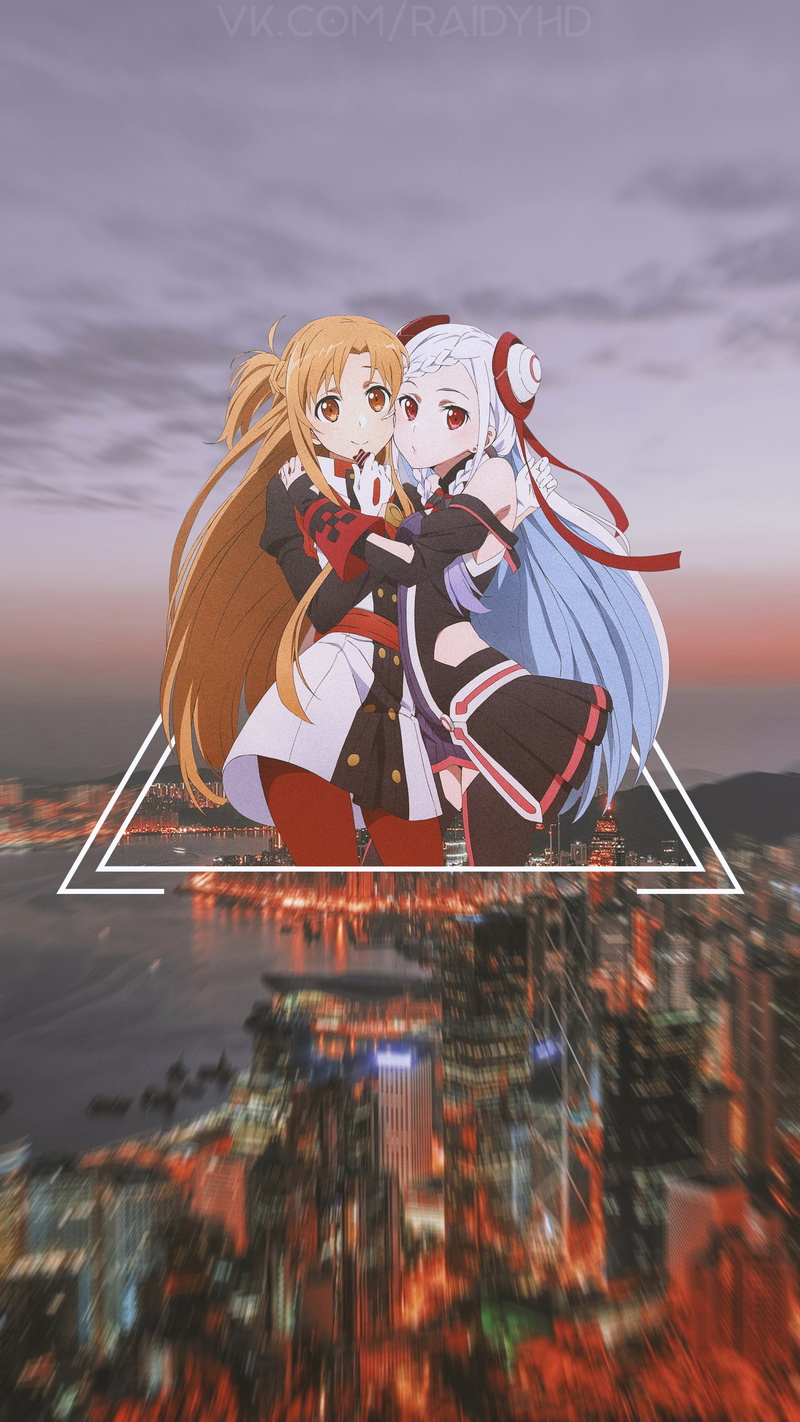 Yuuki Asuna, cellphone, anime girls, anime, picture-in-picture, 4K, Yuna (Sword Art Onilne), Sword Art Online