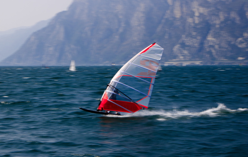 day, scenics - nature, waterfront, mountain, ocean, non-urban scene, aquatic sport, lifestyles, person, outdoors, extreme sports, windsurfer, water, adventure