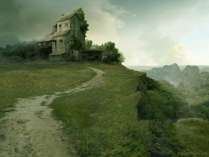hd, paintings, Landscapes, buildings, houses, anime, px, digimon, 720P, 1600x1200 px, art, x