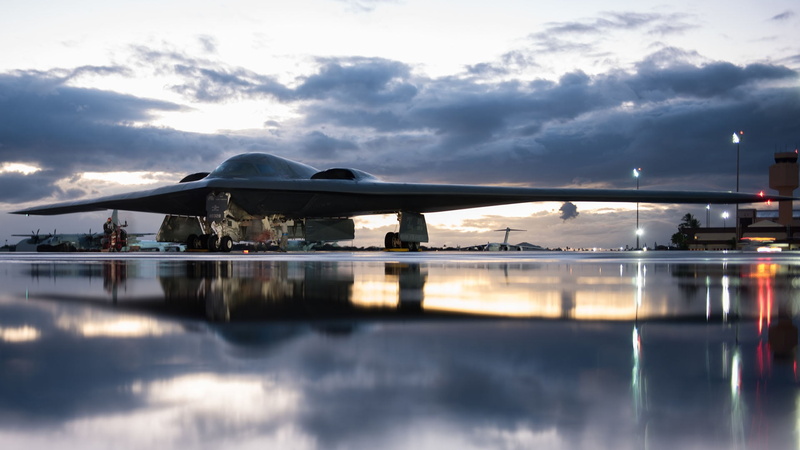 UNITED STATES AIR FORCE, Northrop Grumman, stealth strategic bomber, flying wing, B-2 Spirit, 1080P, American heavy