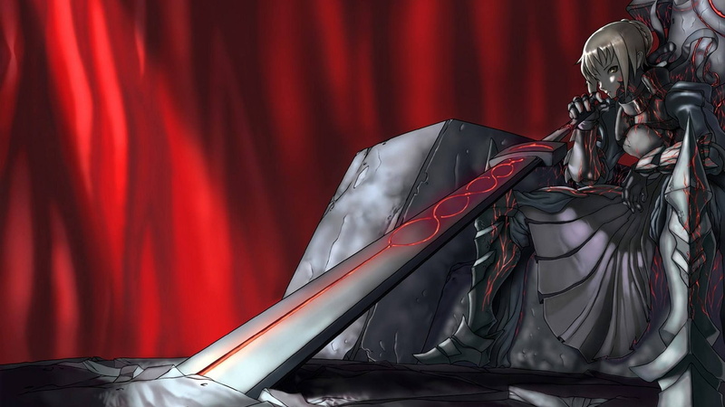red, industry, microphone, Saber, fan art, art and craft, talking, anime, focus on foreground, input device, speech, Saber Alter, creativity, technology