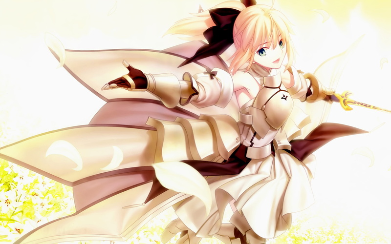 bow, dress, blonde, fate, codes, weapon, unlimited, 2K, hair, ponytail, lily, armor, saber, stay, night
