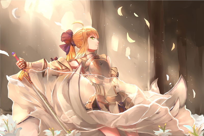 1080P, Fate/unlimited codes, Saber Lily, Sword, Armor, Fate Series, Saber (Fate Series), Woman Warrior