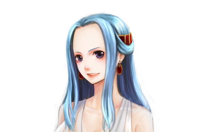simple, vivi, simple background, hd, One Piece (anime), nefertari vivi, blue, 1080P, hair, piece, anime, background, one, nefertari, art, Blue hair
