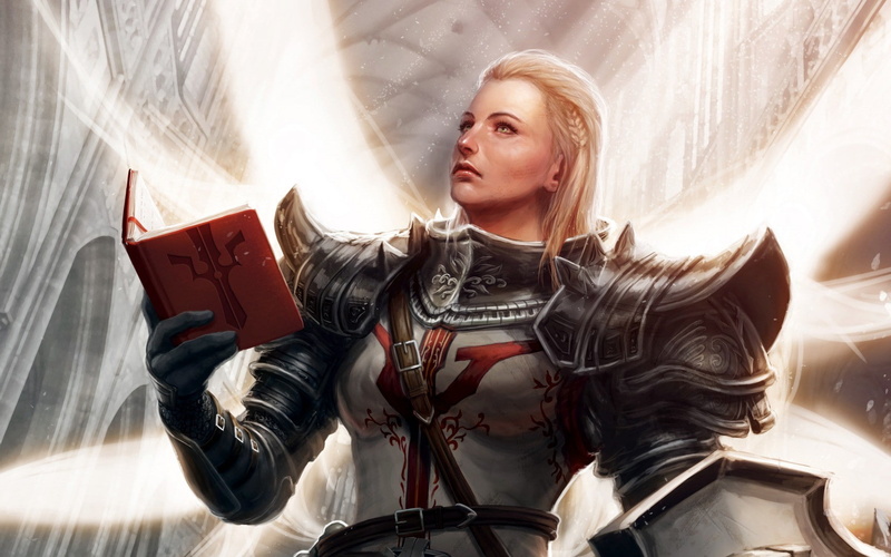 Diablo III, fantasy girl, Diablo, video games, 720P, Crusader (Diablo), fantasy art, digital art