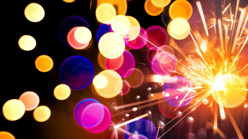 bokeh, sparks, 2K