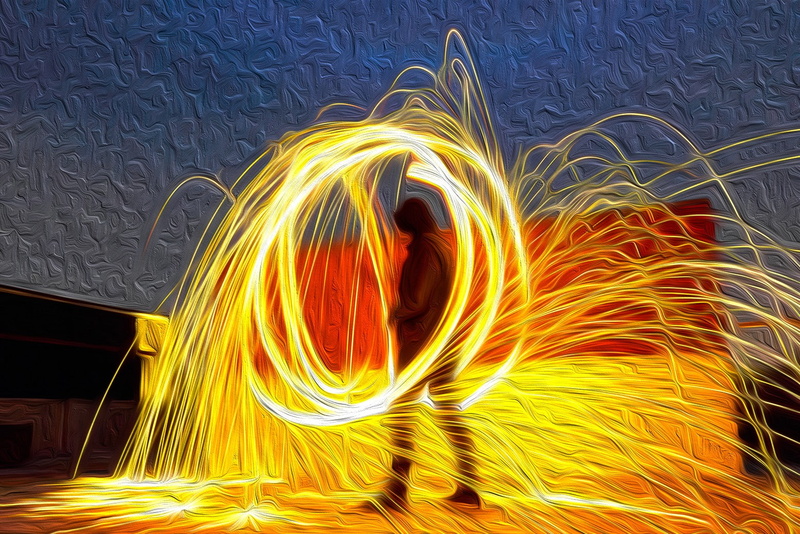 sparks, speed, blurred motion, long exposure, no people, 720P, night, spiral, fire, nature, wire wool, motion, creativity, painting, bright, indoors, art and craft