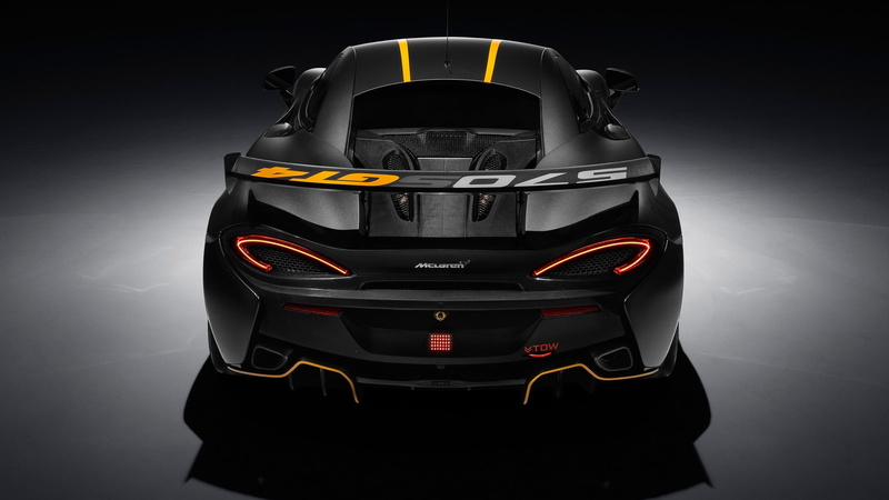 glowing, McLaren 570S, security, single object, protection, technology, sport, McLaren 570S GT4, high angle view, 1080P, safety, dark, gray, studio shot