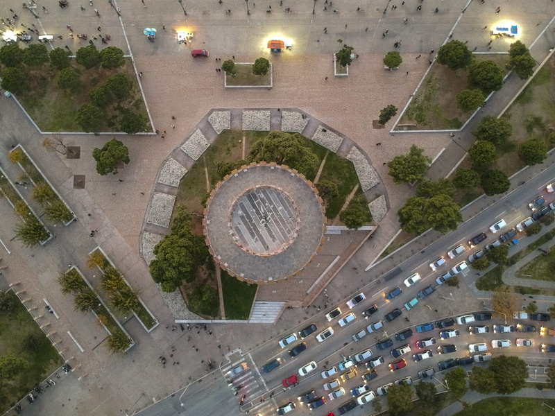 high angle view, incidental people, day, tower, tree, trees, water, dji, building exterior, traffic, nature, architecture, city, 2K, building, real people