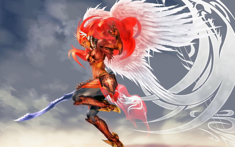 1920x1200, woman, character, 1080P, khopesh, armor, sword, armored, fantasy, angel, warrior, holding, soldier
