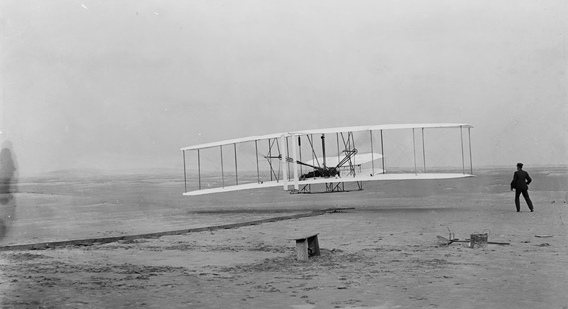 nature, reflection, wright brothers, 2K, airplane, test, old times, men, ship, historic, sailboat, nostalgia, ancestor, history, flying, grayscale, person