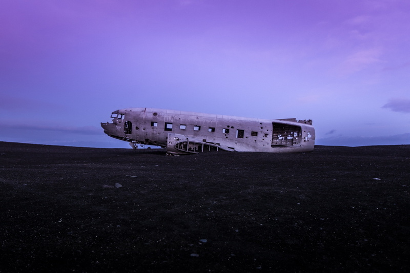 accidents and disasters, crash, dusk, transportation, airport runway, land, no people, wreck, airplane, architecture, clouds, white, air vehicle, obsolete
